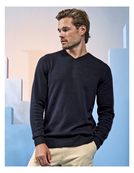 ASQ-AQ042-Mens Cotton Blend V Neck Sweater 2